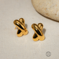 Arete cross dorado, acero inoxidable.