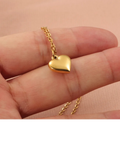 Cadena corazón, dorado. Acero Inoxidable
